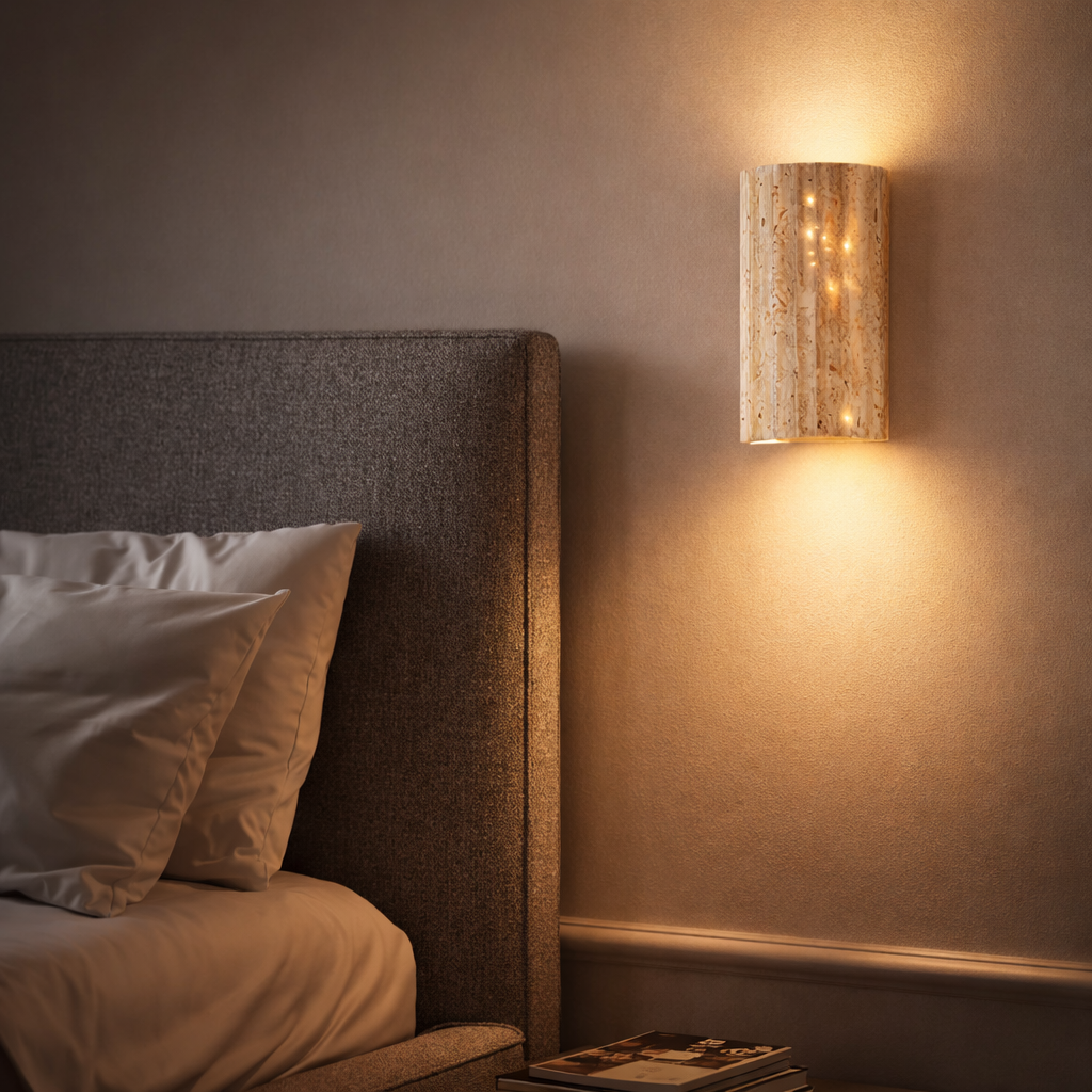 Lumivéra™ – Applique Murale en Pierre Naturelle Travertin | Design Wabi-Sabi & Éclairage Ambiant