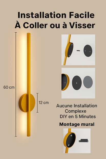 Lumivéra™ – Applique Murale LED Sans Fil Élégante | Rotation 360° | Rechargeable & Installation Magnétique