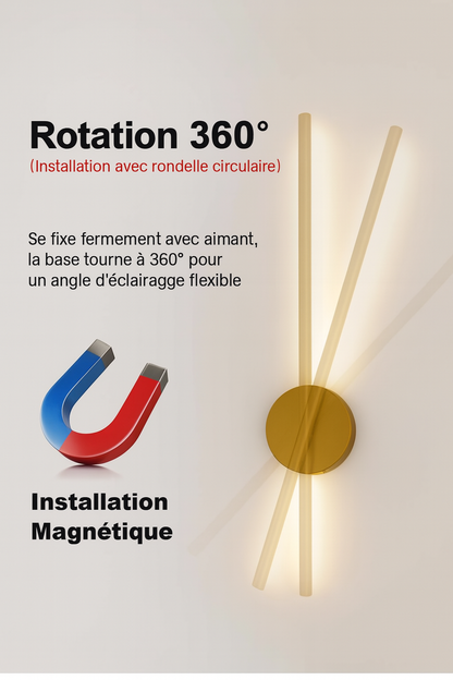 Lumivéra™ – Applique Murale LED Sans Fil Élégante | Rotation 360° | Rechargeable & Installation Magnétique