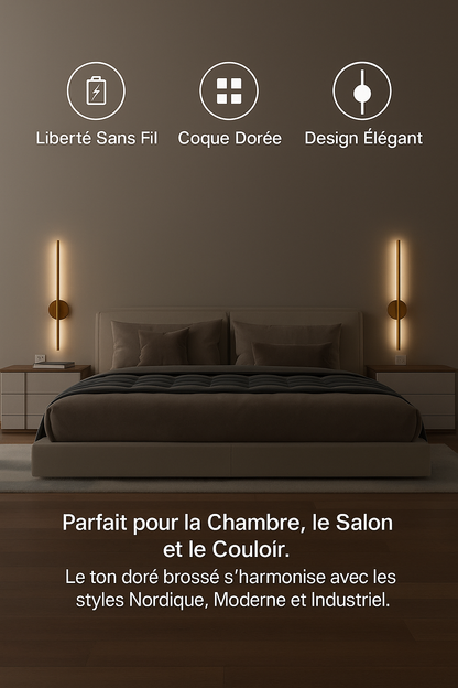 Lumivéra™ – Applique Murale LED Sans Fil Élégante | Rotation 360° | Rechargeable & Installation Magnétique
