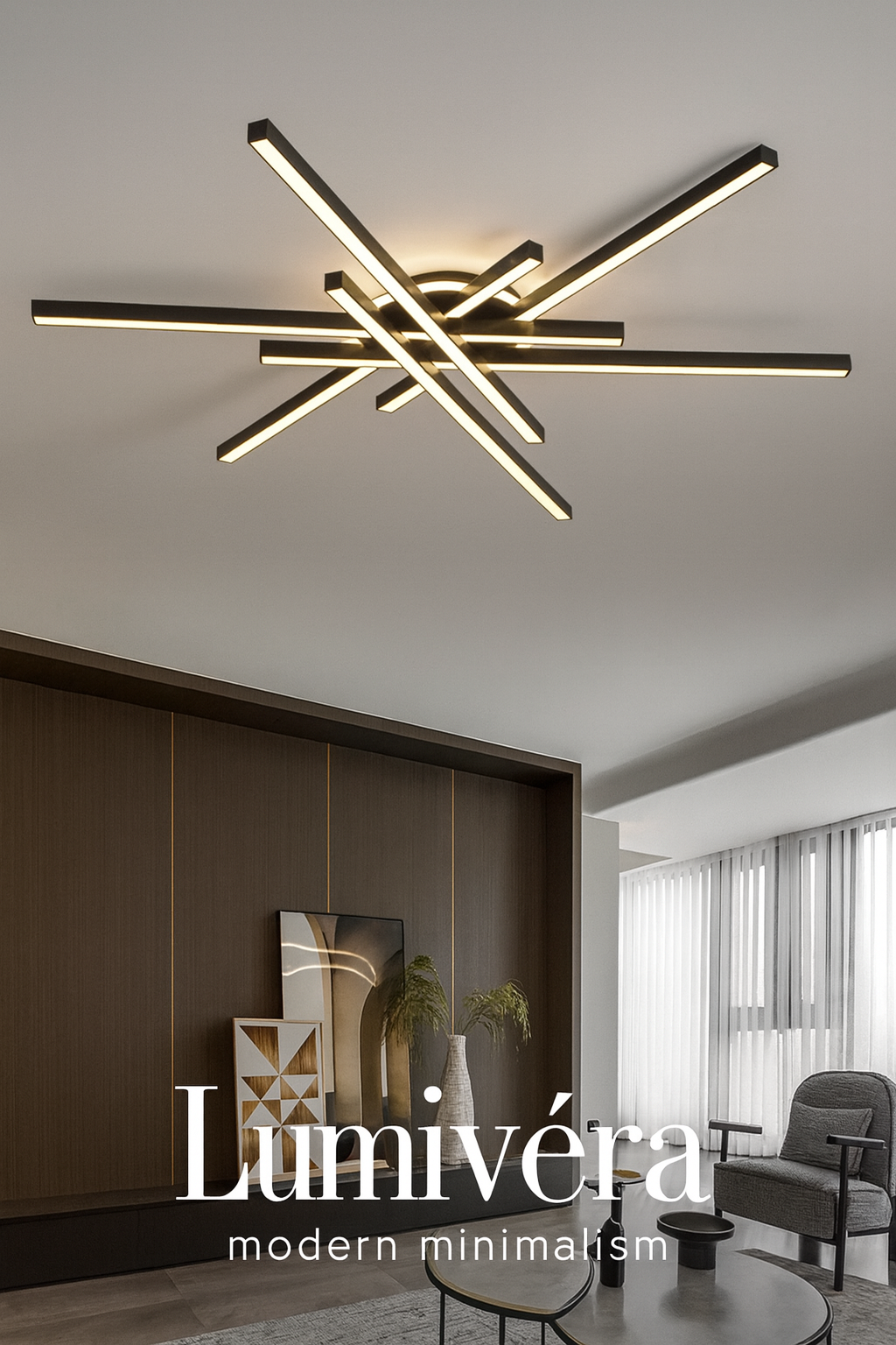 Lumivéra™ – Plafonnier LED Design Croisé | Moderne, Minimaliste & Haute Luminosité