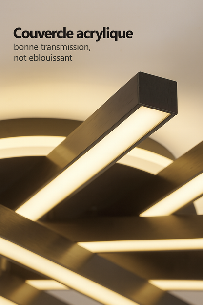 Lumivéra™ – Plafonnier LED Design Croisé | Moderne, Minimaliste & Haute Luminosité