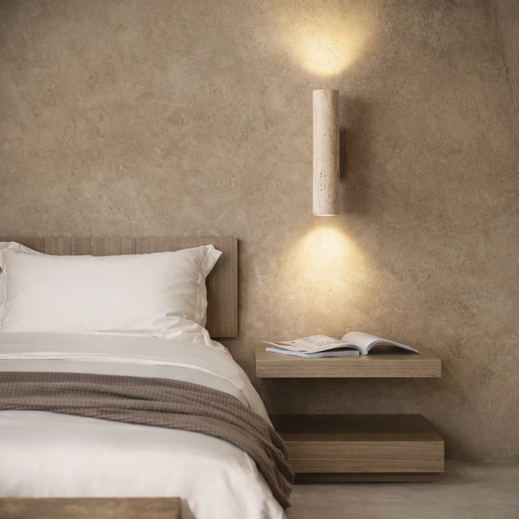 Lumivéra™ – Applique Murale Travertin Wabi Sabi