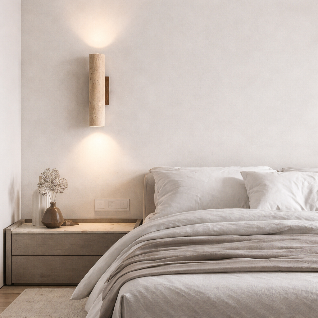 Lumivéra™ – Applique Murale Travertin Wabi Sabi