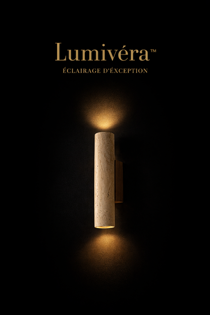 Lumivéra™ – Applique Murale Travertin Wabi Sabi