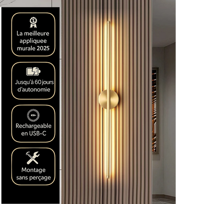 Lumivéra™ – Applique Murale LED Sans Fil Élégante | Rotation 360° | Rechargeable & Installation Magnétique