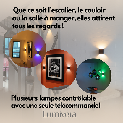 Lumivéra™ – Applique Murale LED RGB Sans Fil de Luxe | Installation Facile | Autonomie Longue Durée | Offre 3+1 Gratuite