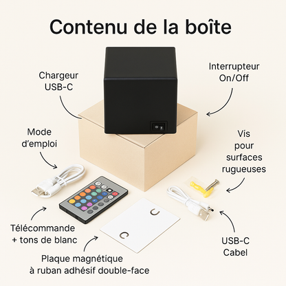 Lumivéra™ – Applique Murale LED RGB Sans Fil de Luxe | Installation Facile | Autonomie Longue Durée | Offre 3+1 Gratuite