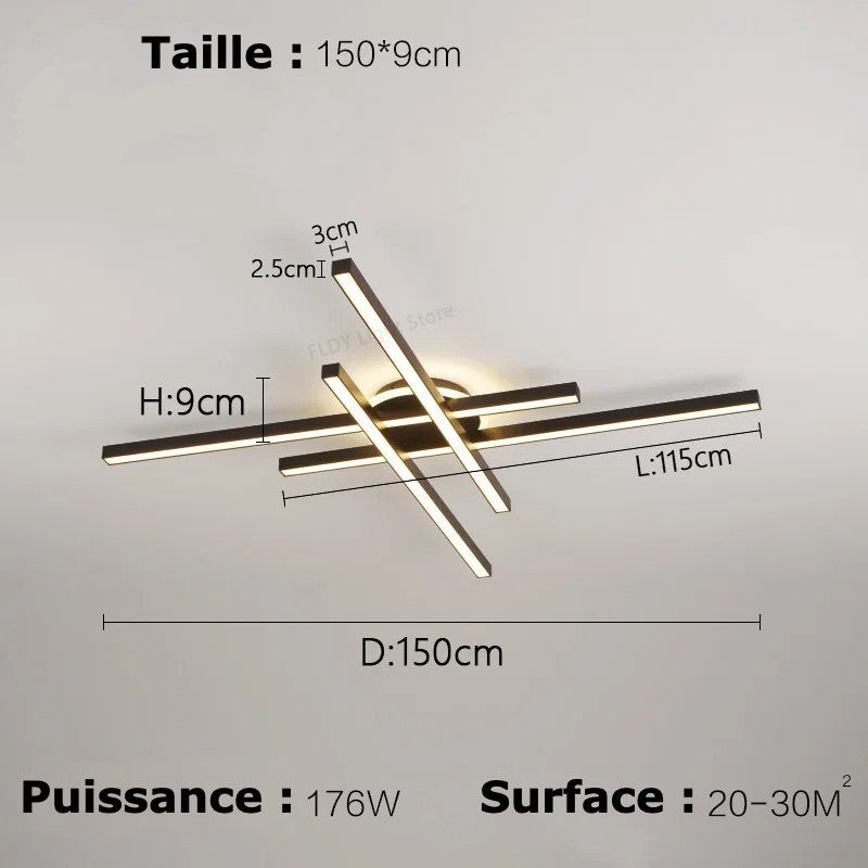 Lumivéra™ – Plafonnier LED Design Croisé | Moderne, Minimaliste & Haute Luminosité