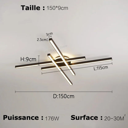 Lumivéra™ – Plafonnier LED Design Croisé | Moderne, Minimaliste & Haute Luminosité