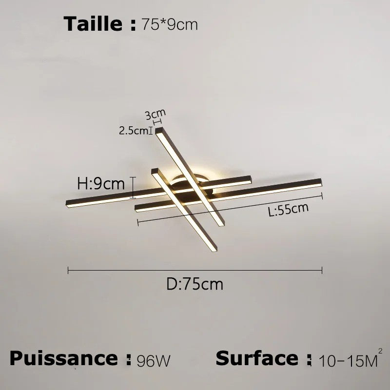 Lumivéra™ – Plafonnier LED Design Croisé | Moderne, Minimaliste & Haute Luminosité